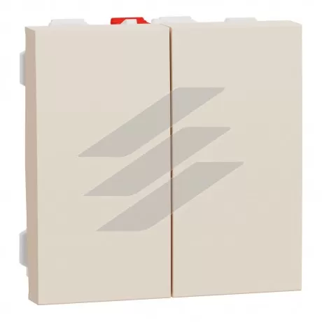 Перемикач 2-клавішний, 2 x схема 6, 10А, 2 модулі, бежевий, Schneider Electric