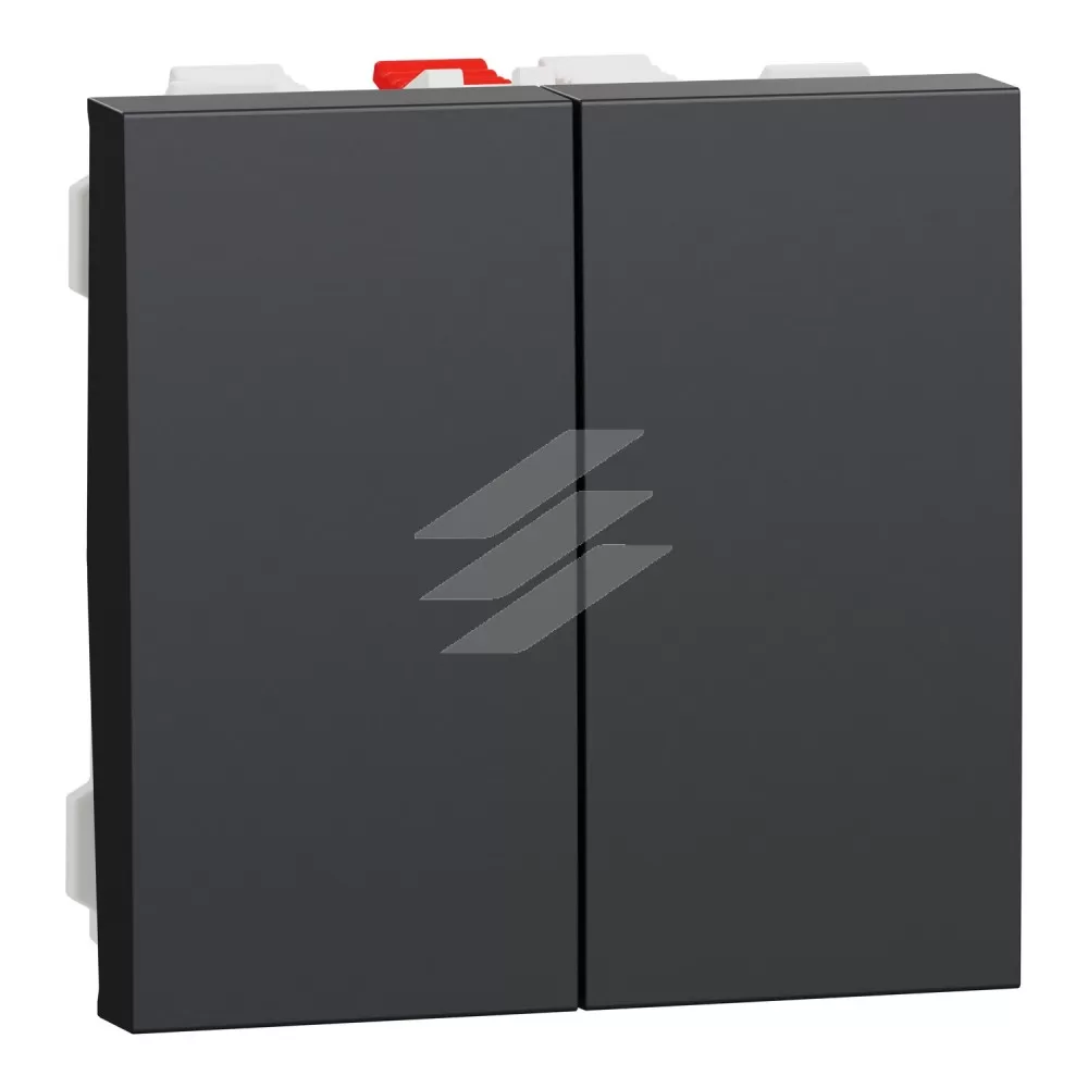 Перемикач 2-клавішний, 2 x сх.6, 10А, 2 модулі, антрацит, Schneider Electric