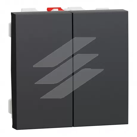 Перемикач 2-клавішний, 2 x сх.6, 10А, 2 модулі, антрацит, Schneider Electric