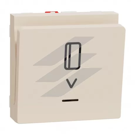 Вимикач картковий, з підсвічуванням, 10А, 2 модулі, бежевий, Schneider Electric