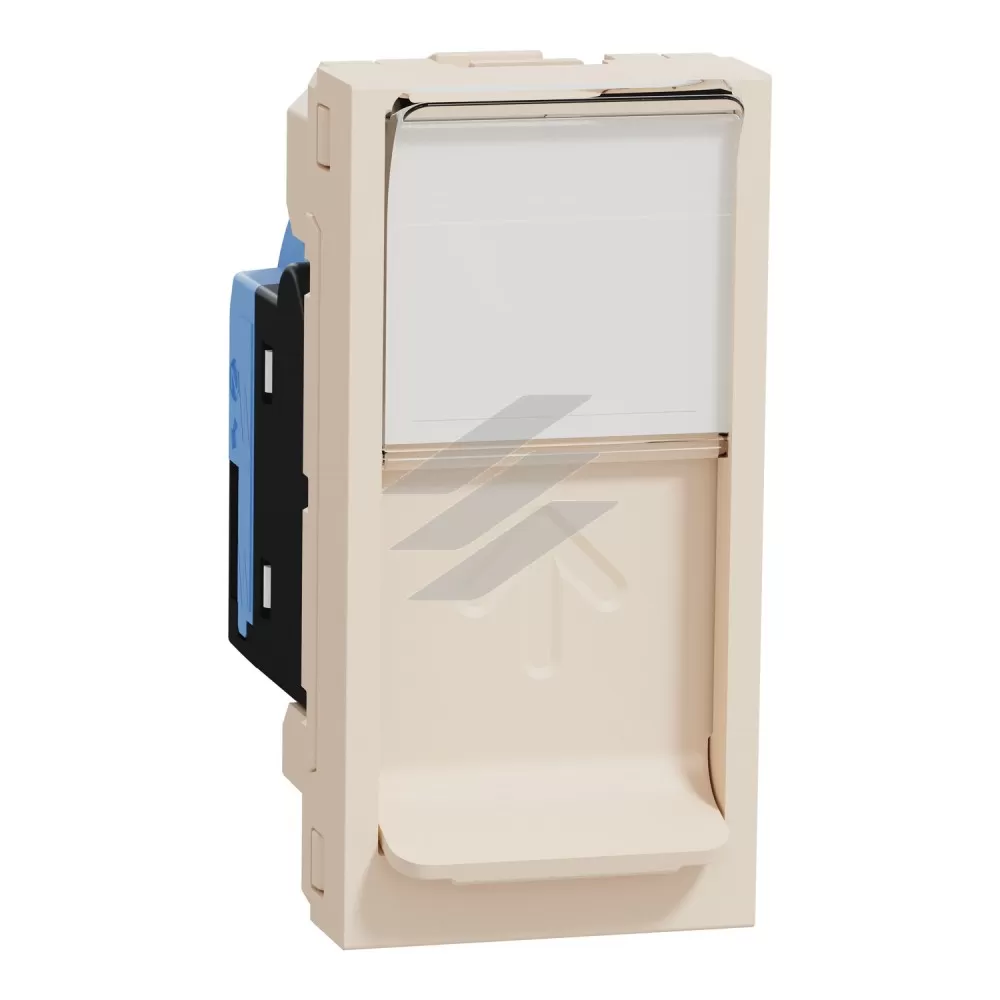 Розетка комп'ютерна RJ45, арний, категорія 5, UTP, 1 порт, бежевий, Schneider Electric