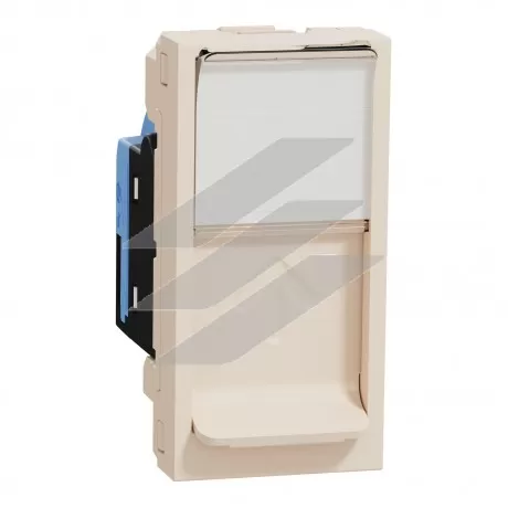 Розетка комп'ютерна RJ45, арний, категорія 5, UTP, 1 порт, бежевий, Schneider Electric