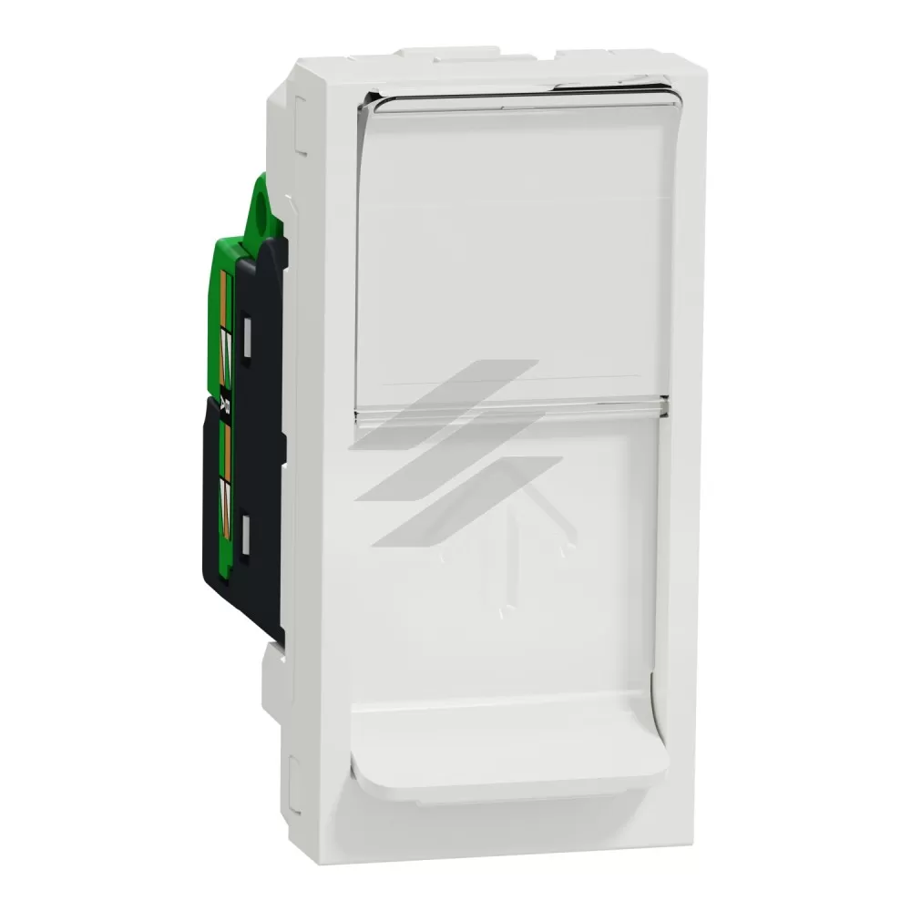 Розетка комп'ютерна RJ45, категорія 6, UTP, 1 порт, білий колір, Schneider Electric
