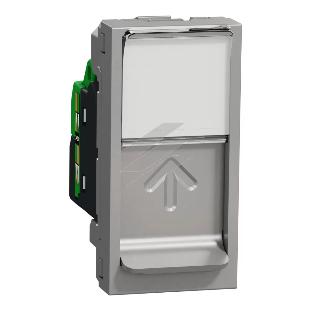 Розетка комп'ютерна RJ45, категорія 6, UTP, 1 порт, алюмінієвий, Schneider Electric
