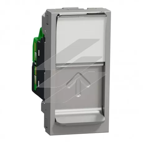 Розетка комп'ютерна RJ45, категорія 6, UTP, 1 порт, алюмінієвий, Schneider Electric