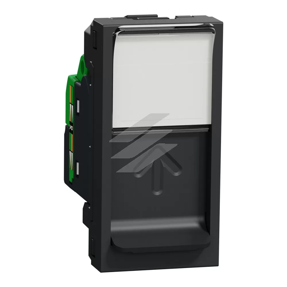 Розетка комп'ютерна RJ45 (кат. 6), екран, Unica New (1 мод, антрацит), Schneider Electric