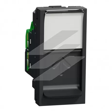 Розетка комп'ютерна RJ45 (кат. 6), екран, Unica New (1 мод, антрацит), Schneider Electric