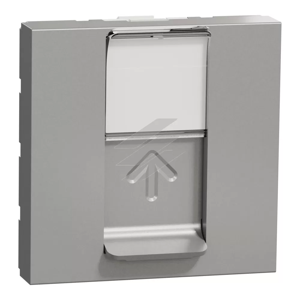 Розетка комп'ютерна RJ45, категорія 6, UTP, 2 порти, алюмінієвий, Schneider Electric