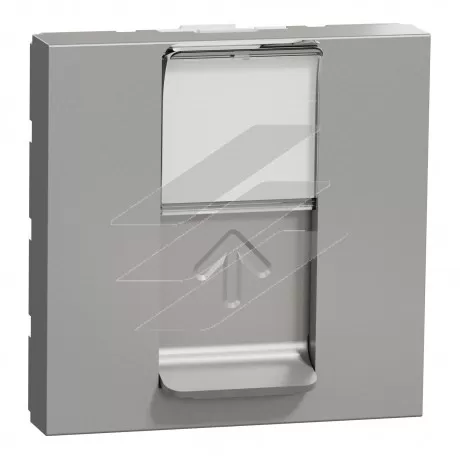 Розетка комп'ютерна RJ45, категорія 6, UTP, 2 порти, алюмінієвий, Schneider Electric