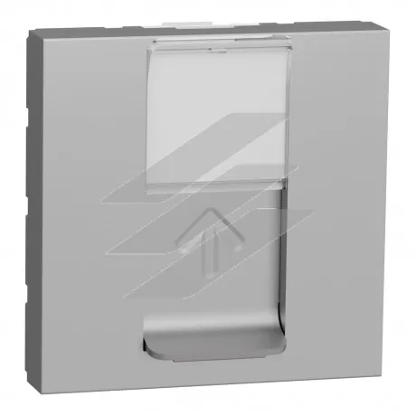 Розетка комп'ютерна RJ45, категорія 6, STP, 2 порти, алюмінієвий, Schneider Electric