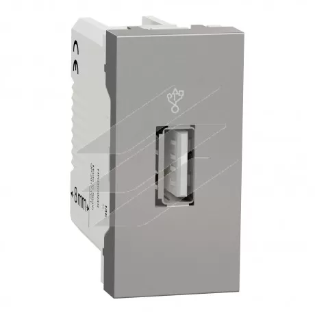 USB-коннектор, 1 модуль, алюміній, Schneider Electric