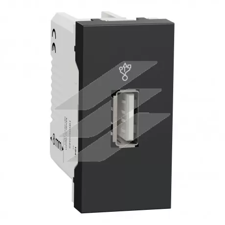 USB-коннектор, 1 модуль, антрацит, Schneider Electric