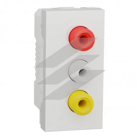 Розетка 3 RCA, 1 модуль, біла, Schneider Electric