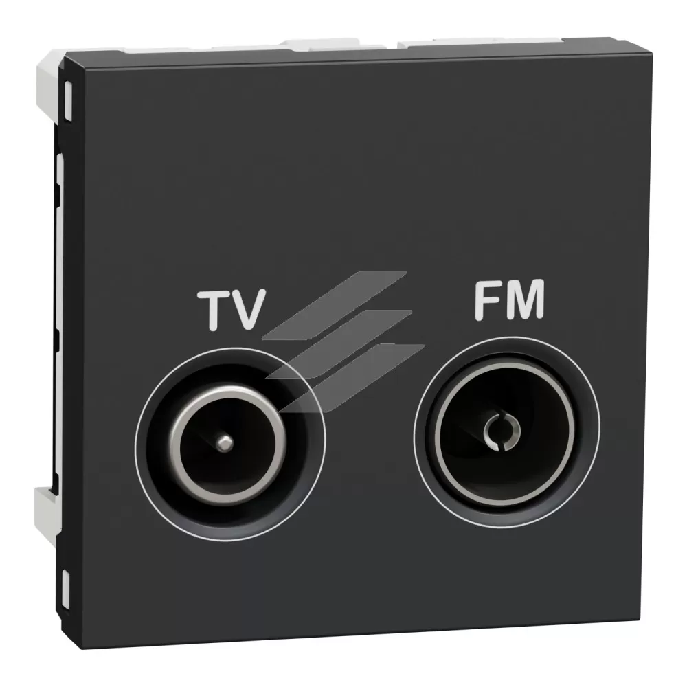 Розетка TV R кінцева, 2 модулі антрацит, Schneider Electric
