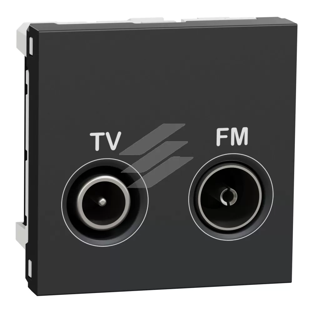 Розетка TV R кінцева, 2 модуля, антрацит, Schneider Electric