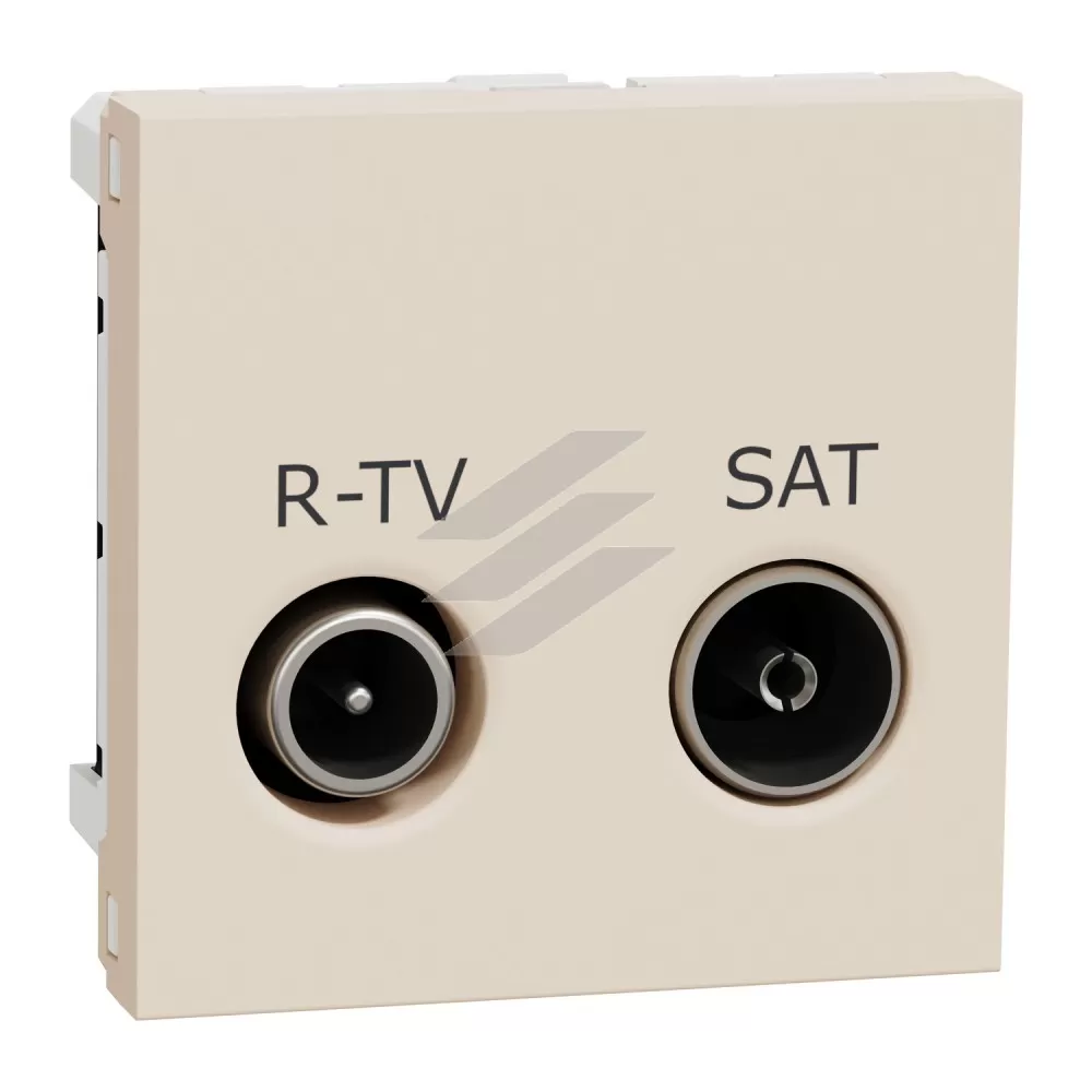 Розетка R-TV SAT, один, 2 модуля, бежевий, Schneider Electric