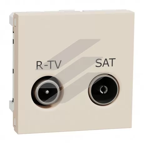 Розетка R-TV SAT, один, 2 модуля, бежевий, Schneider Electric