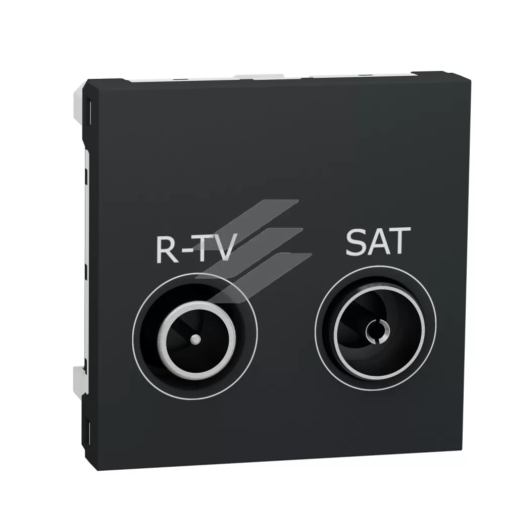 Розетка R-TV SAT кінцева, 2 модуля, антрацит, Schneider Electric