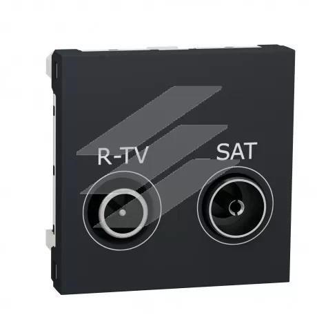 Розетка R-TV SAT кінцева, 2 модуля, антрацит, Schneider Electric