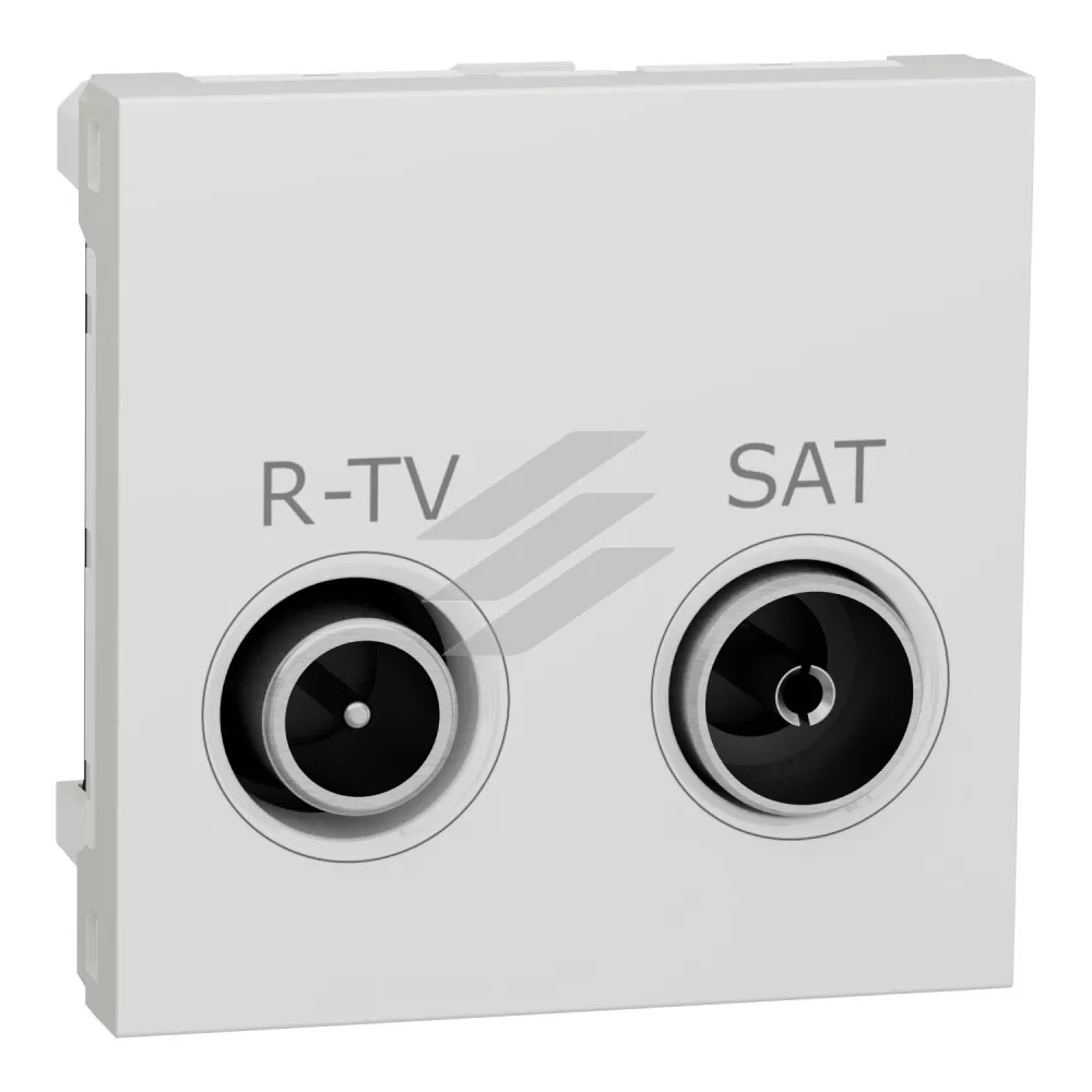 Розетка R-TV SAT прохід, 2 модуля, біла, Schneider Electric