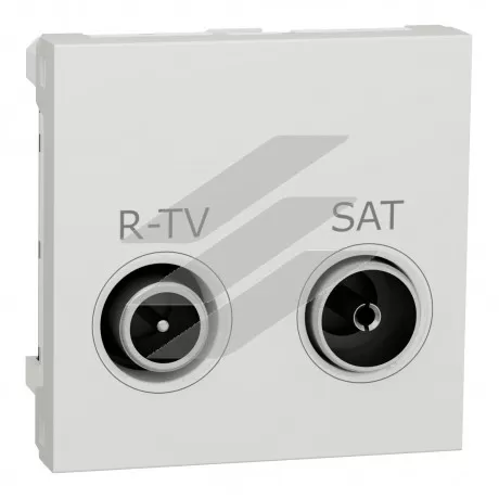 Розетка R-TV SAT прохід, 2 модуля, біла, Schneider Electric