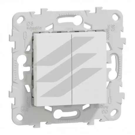 Перемикач 2-клавішний, 2 x схема 6, 10А, білий колір, Schneider Electric