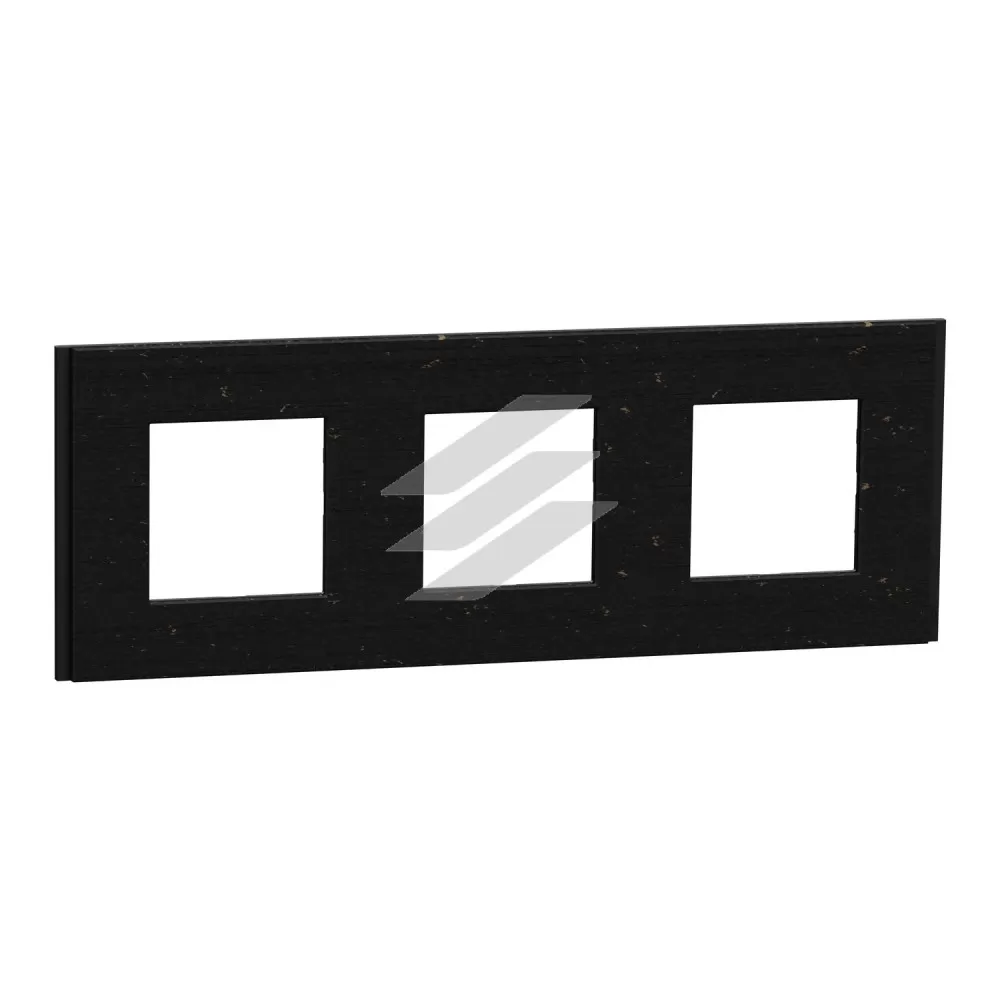 Рамка 3-постова чорний папір, Unica NEW, Deco Material, Schneider Electric