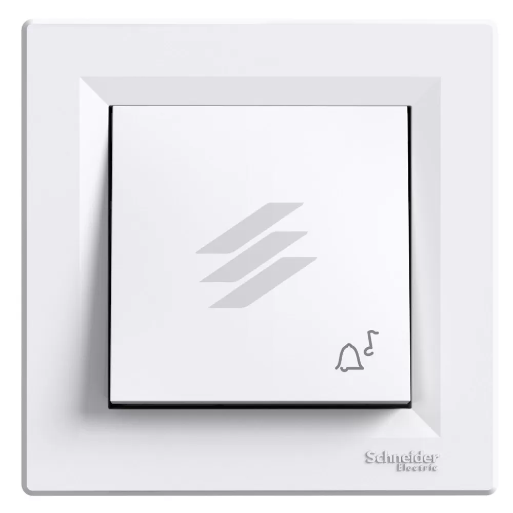 Кнопка 'ДЗВІНОК', (самозатискні клеми), білий, серія Asfora, Schneider Electric