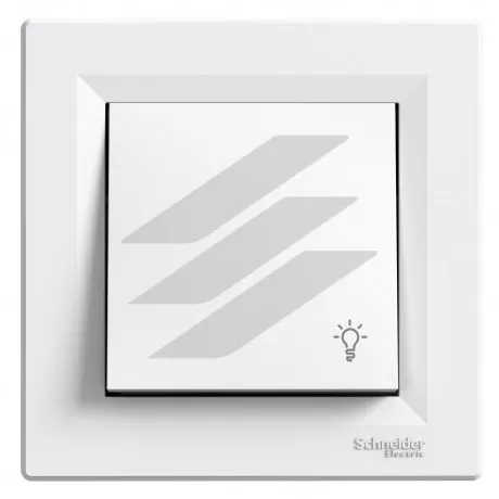 Кнопка 'СВІТЛО', (самозатискні клеми), біла, серія Asfora, Schneider Electric