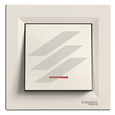 Кнопка зі світлодіодним підсвічуванням, кремова, серія Asfora, Schneider Electric