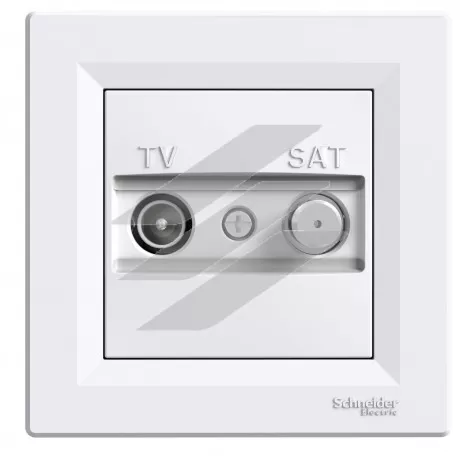 Розетка TV-SAT кінцева, біла, серія Asfora, Schneider Electric