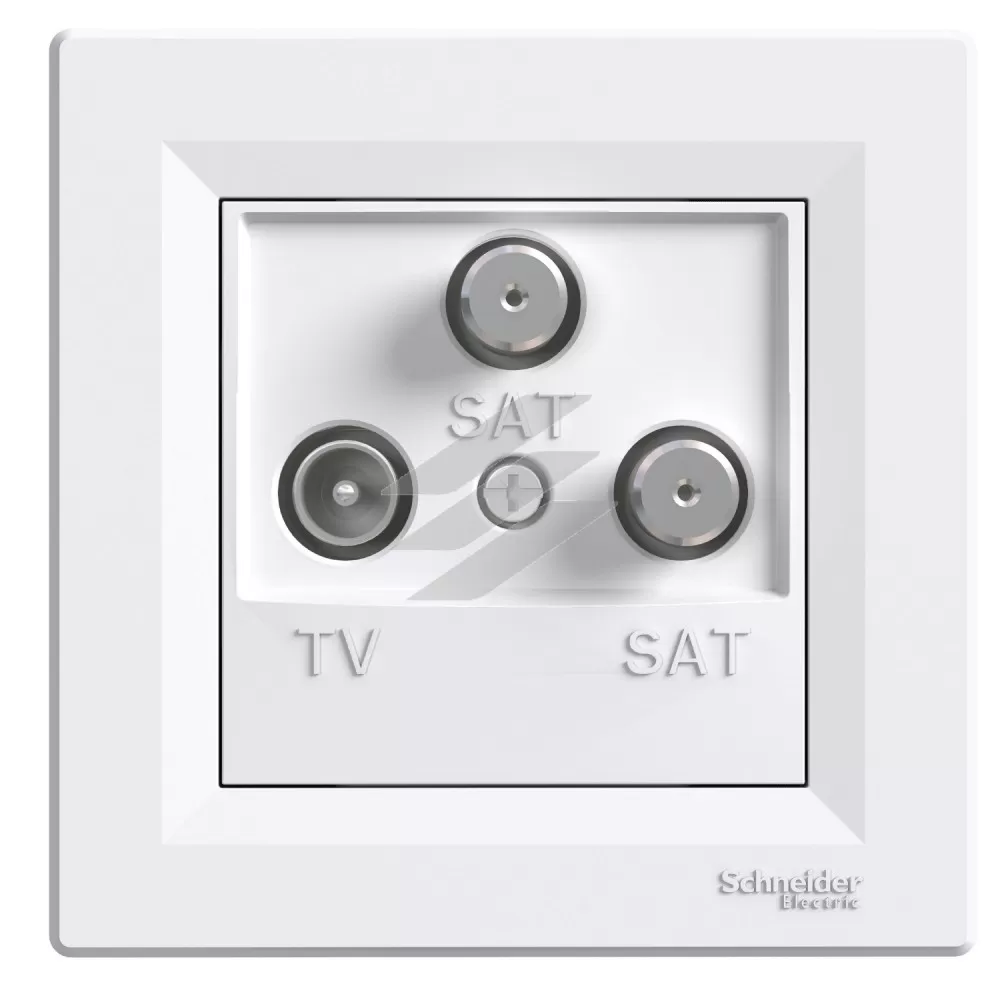Розетка TV-SAT кінцева, біла, серія Asfora, Schneider Electric