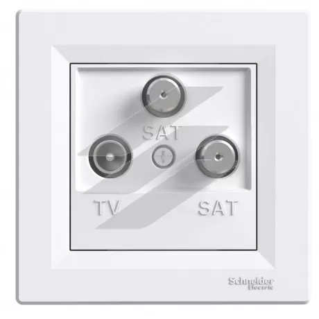 Розетка TV-SAT кінцева, біла, серія Asfora, Schneider Electric