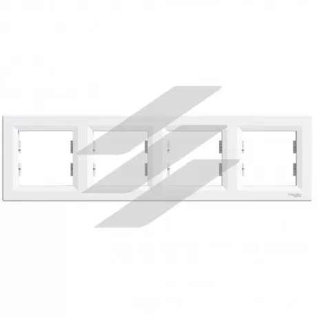 Рамка 4-постова горизонтальна, біла, серія Asfora, Schneider Electric