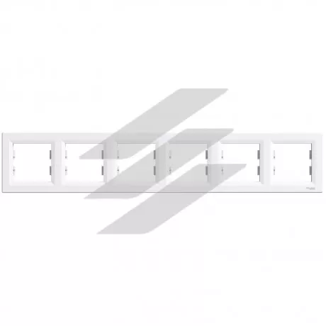 Рамка 6-постова горизонтальна, біла, серія Asfora, Schneider Electric