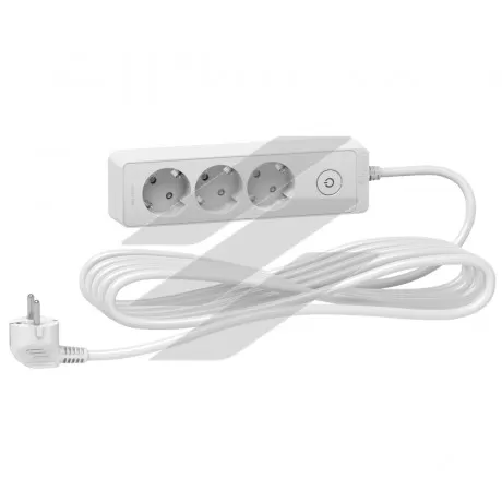 Подовжувач на 3 розетки, з заземленням, білий колір, 5м, Schneider Electric