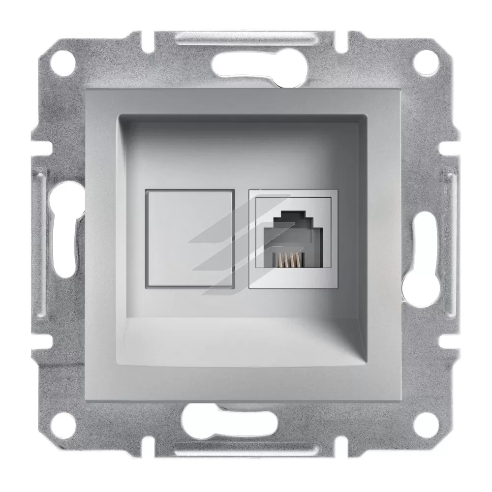 Розетка телефонна RJ11, алюміній, серія Asfora, Schneider Electric