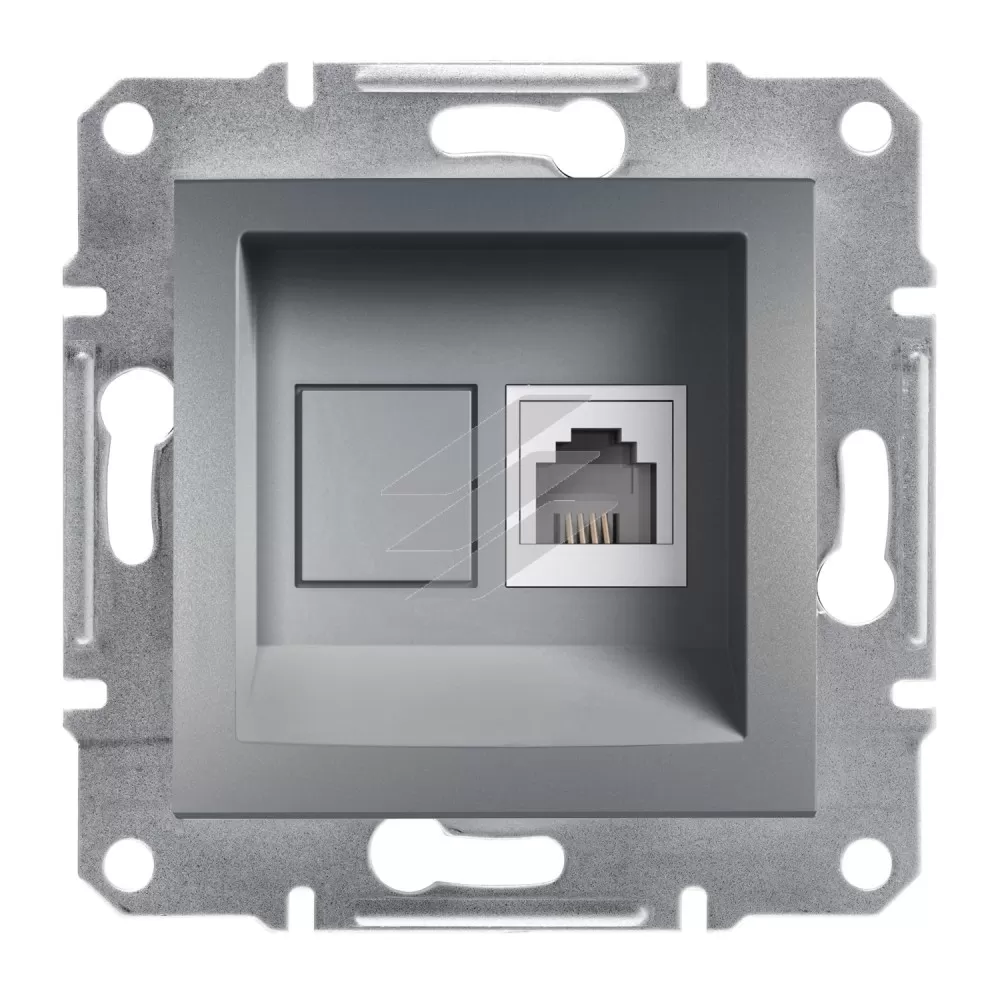 Розетка телефонна RJ11, сталь, серія Asfora, Schneider Electric