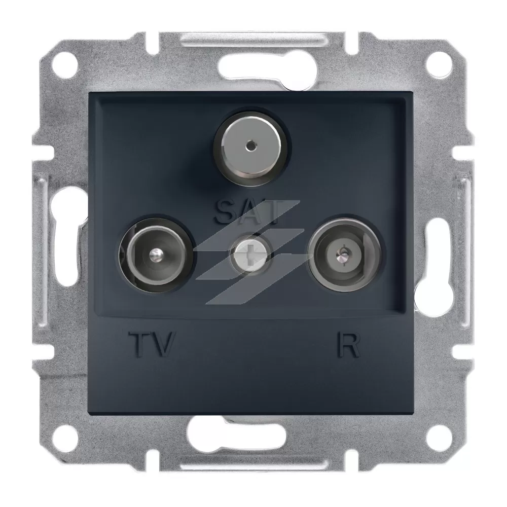 Розетка TV-R-SAT прохідна, антрацит, серія Asfora, Schneider Electric