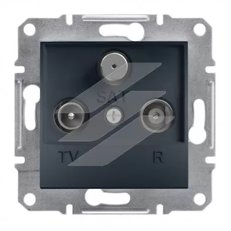 Розетка TV-R-SAT прохідна, антрацит, серія Asfora, Schneider Electric