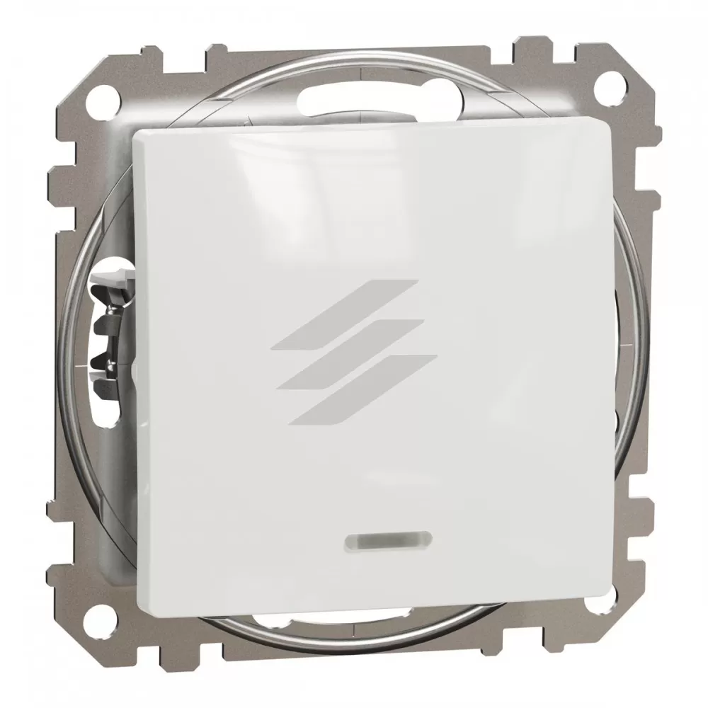 Одноклавішний вимикач з підсвіткою, білий, Sedna Design, Schneider Electric
