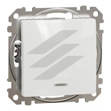 Одноклавішний вимикач з підсвіткою, білий, Sedna Design, Schneider Electric