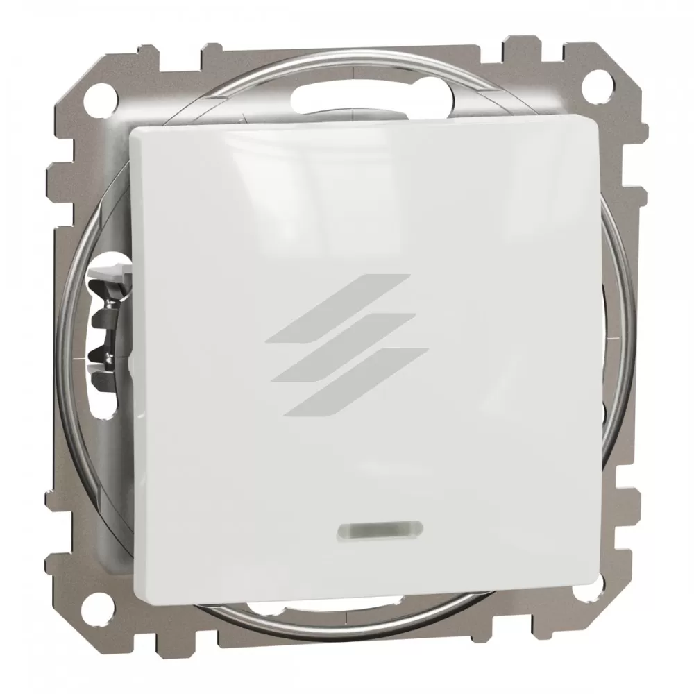 Одноклавішний перемикач, клавіша з підсвічуванням, білий, Sedna Design, Schneider Electric