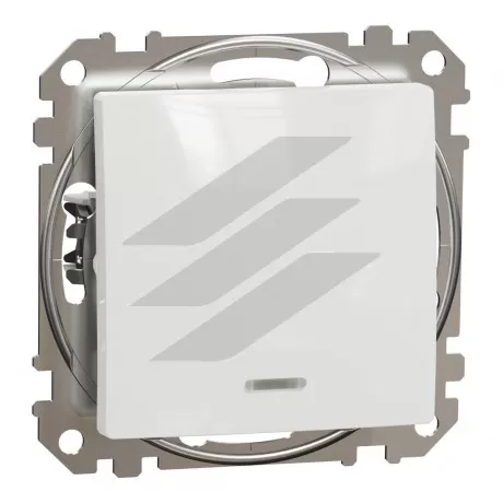 Одноклавішний перемикач, клавіша з підсвічуванням, білий, Sedna Design, Schneider Electric