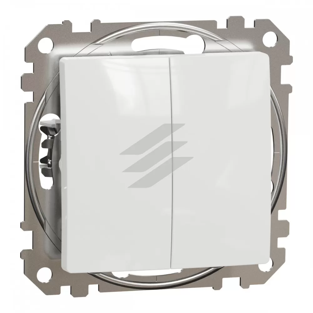 Двоклавішний перемикач, білий, Sedna Design, Schneider Electric