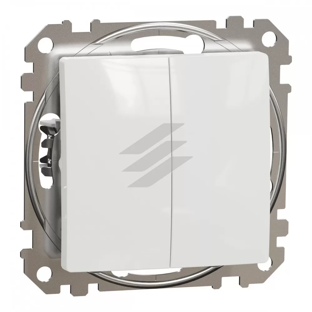 Кнопковий двоклавішний вимикач 10А, білий колір, Schneider Electric