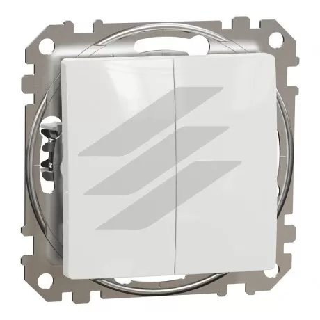 Кнопковий двоклавішний вимикач 10А, білий колір, Schneider Electric