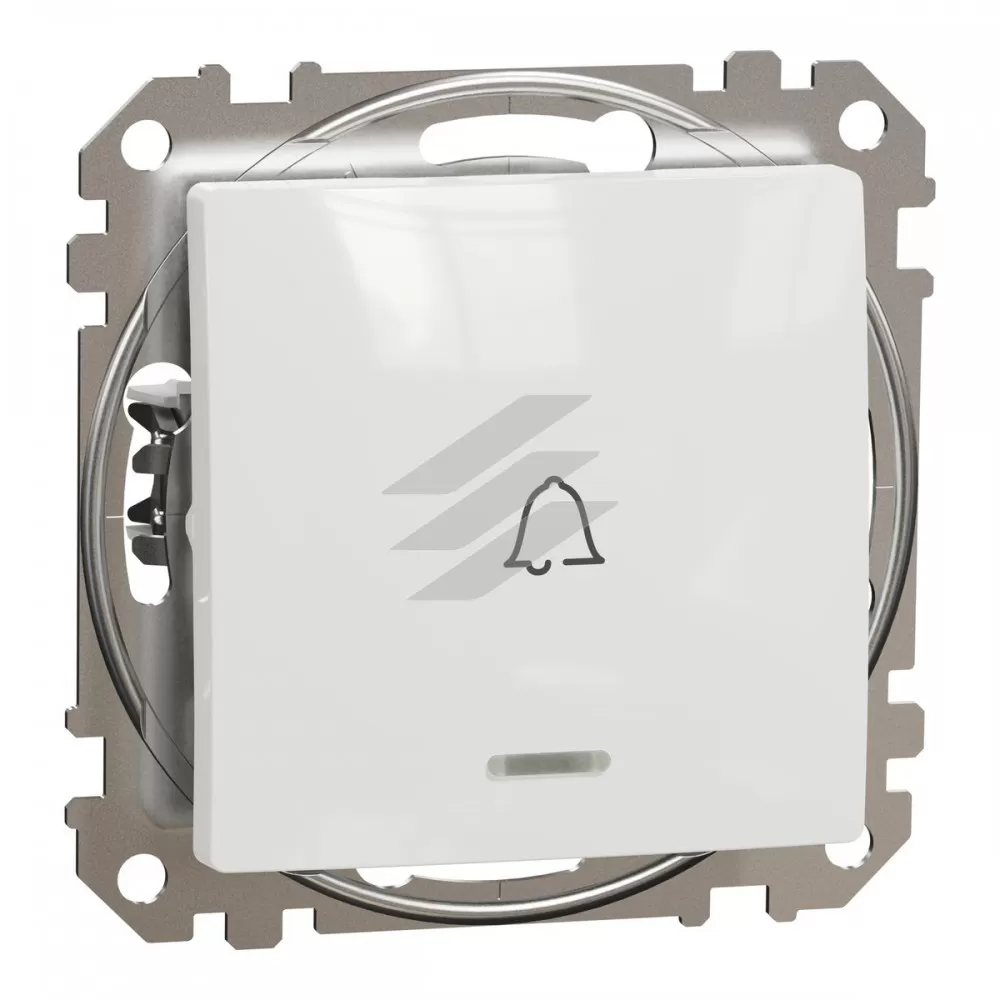Вимикач кнопковий дзвінковий підсвічування, білий, Sedna Design, Schneider Electric