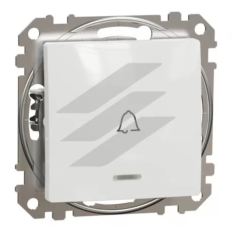 Вимикач кнопковий дзвінковий підсвічування, білий, Sedna Design, Schneider Electric