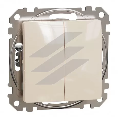 Двоклавішний вимикач, бежевий, Sedna Design, Schneider Electric